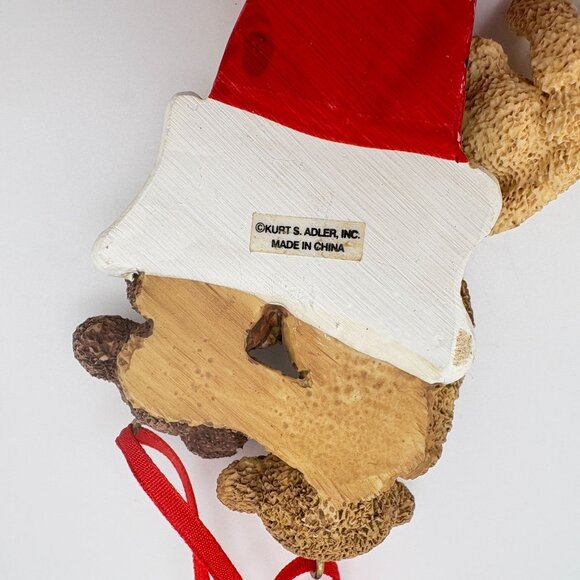 Vintage Kurt S Adler Holly Bearies Christmas Stocking Tree Ornament Teddy Bears - Picture 6 of 7